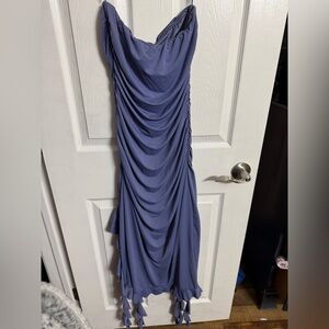 Elegant Purple Draped Women's Dress